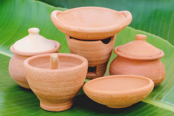 istock Thai handmade clay pottery set for cook and clay stove 1203872873