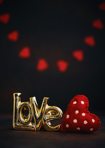 Valentine's Day background with LOVE and heart