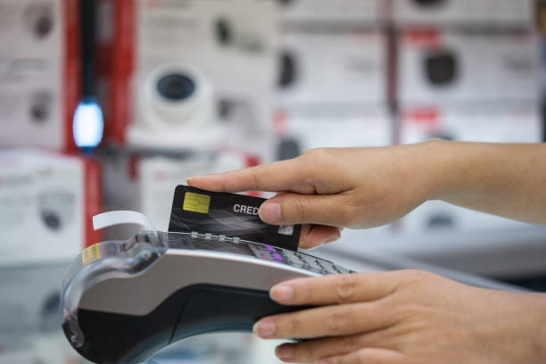 istock Credit card payment, credit card machine. 1203878882