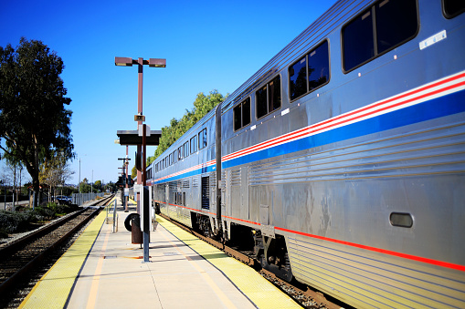 Amtrak Coast Starlight (Los Angeles - Seattle) passing Moorpark Station