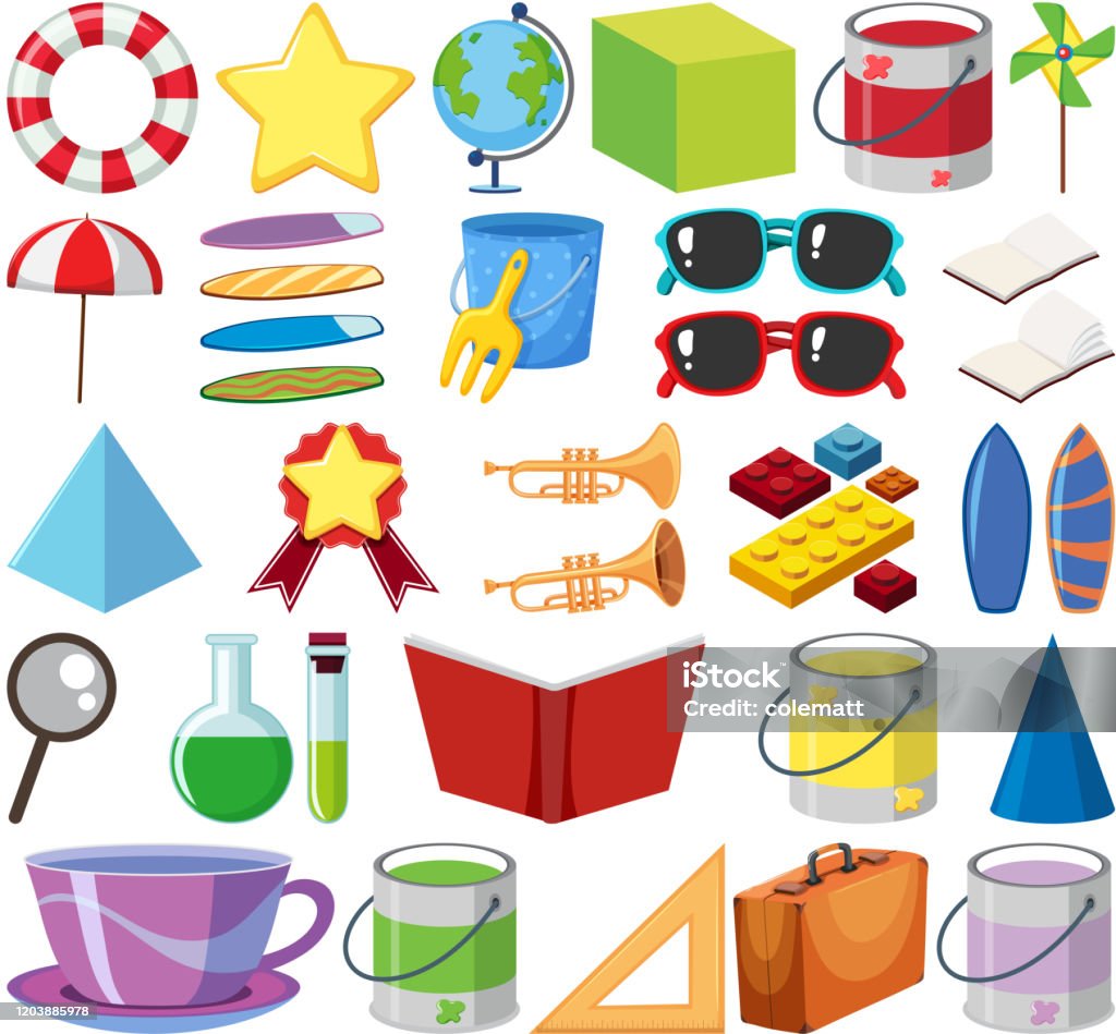 Set Apart Objects Set Of Isolated Different Objects Stock Illustration - Download Image ...