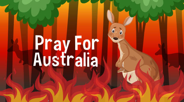 istock Scene with big wildfire with animal trapped in the forest 1203890189