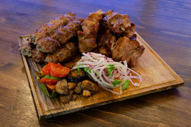 istock Kebab with mushrooms and vegetables 1203892438