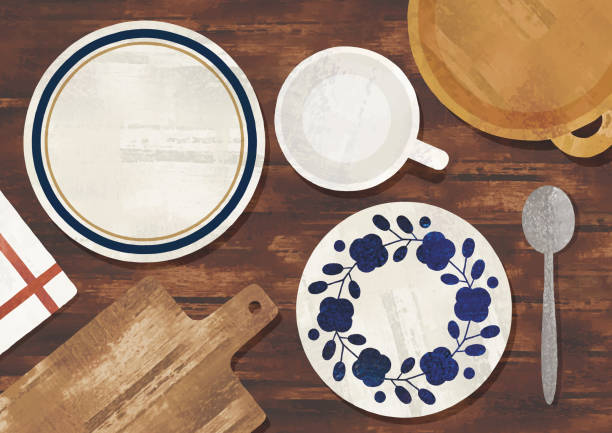 食器水彩 - 食卓点のイラスト素材／クリップアート素材／マンガ素材／アイコン素材