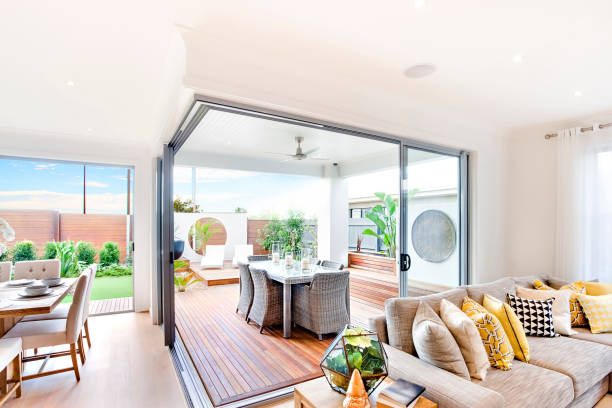istock Gallery With Sliding Glass Doors 1203894245