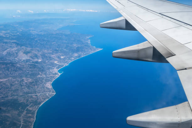 istock Top view of an airplane 1203897682