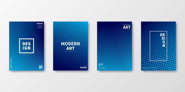 Brochure template layout, Blue cover design, business annual report, flyer, magazine Set of four vertical brochure templates with abstract and geometric backgrounds. Modern and trendy background with color gradients (colors used: Blue, Black). Can be used for different designs, such as brochure, cover design, magazine, business annual report, flyer, leaflet, presentations... Template for your design, with space for your text. The layers are named to facilitate your customization. Vector Illustration (EPS10, well layered and grouped). Easy to edit, manipulate, resize or colorize. ad templates stock illustrations