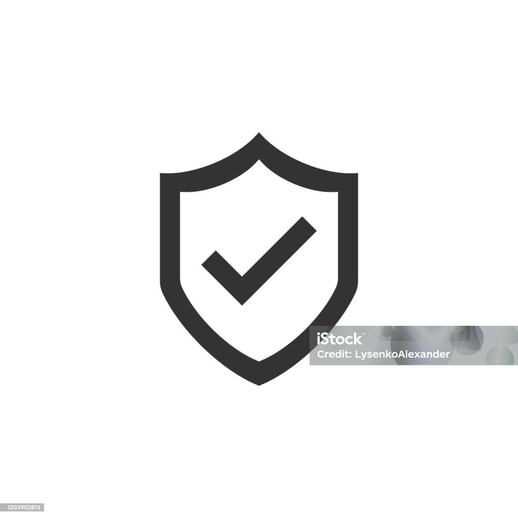 Escudo con icono de marca de verificación en estilo plano. Proteja la ilustración vectorial sobre fondo aislado blanco. Concepto de negocio de protección de marca de verificación. - arte vectorial de Ícono libre de derechos Escudo con icono de marca de verificación en estilo plano. Proteja la ilustración vectorial sobre fondo aislado blanco. Concepto de negocio de protección de marca de verificación. - arte vectorial de Ícono libre de derechos