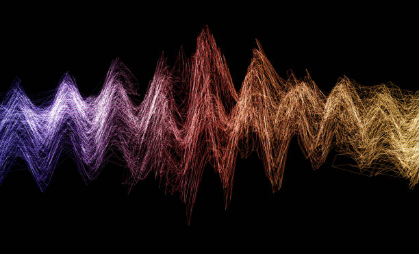 abstract wave lines colorful sound music technology science