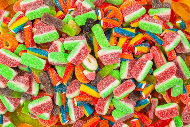 istock Assorted gummy candies. Top view. Jelly  sweets background. 1203906949
