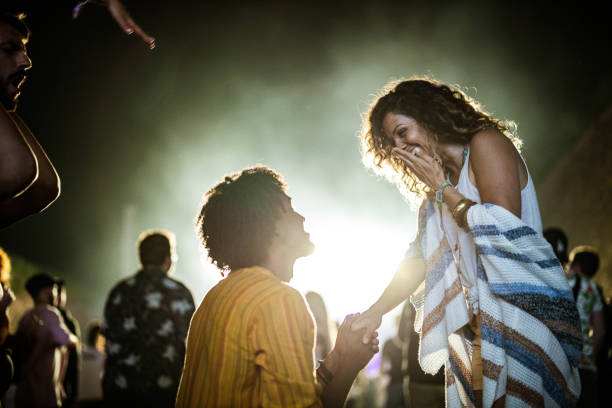istock Marriage proposal on music festival! 1203907699