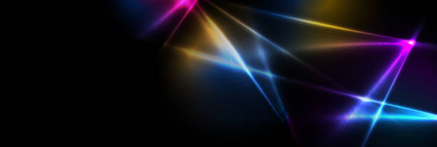 abstrakcyjny kolorowy laser pokazuje neonowe tło wektorowe - laser show illustrations stock illustrations