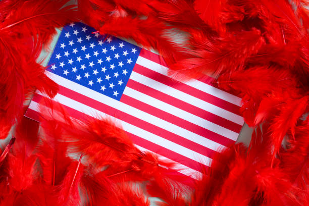 istock president day concept, American flag 1203915564