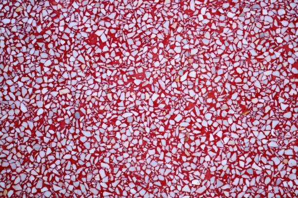 istock Dark pink terrazzo and white flakes on floor pattern design interior 1203918200