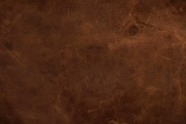 Photo of Brown leather texture background, genuine leather