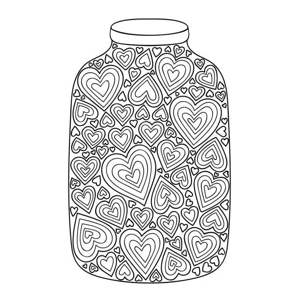 Vector illustration of Jar with Love.