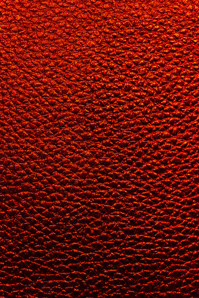 istock Brown neon Eco artificial leather texture close up. Top view. Copy space. 1203920452