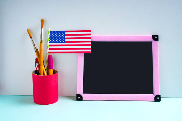 istock president day concept, american flag with copy space frame 1203920456