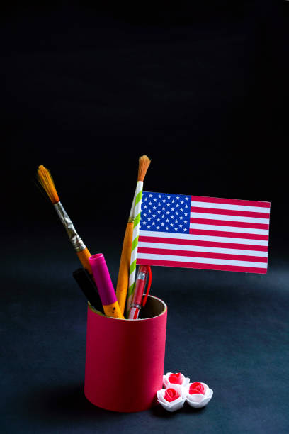 president day concept, american flag with copy space frame