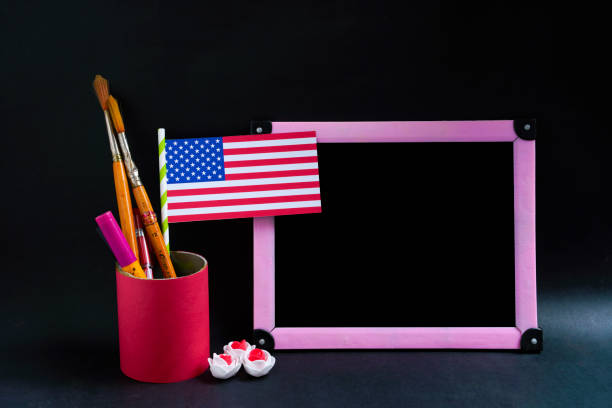 istock president day concept, american flag with copy space frame 1203921226