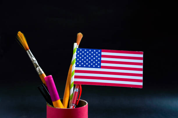 istock president day concept, American flag 1203921672