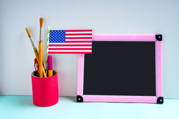 istock president day concept, american flag with copy space frame 1203921706