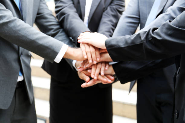 istock Close-up teamwork business handshake for work success concept. 1203921773