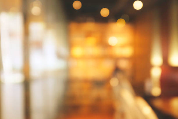 istock Background blurred Modern cafe, cafe blurred background with bokeh 1203925422