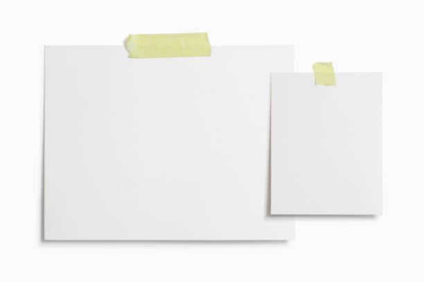istock Moodboard template composition with blank photo cards, torn paper, polaroid frame glued with yellow adhesive tape and isolated on white for easy editing. 1203925441
