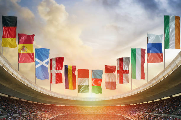 유럽 축구 경기장입니다. 게임 준비 완료 - world cup 뉴스 사진 이미지