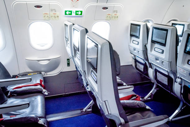 Emergency Exit Seat, Commercial Plane, Passenger Cabin, Economy Class.