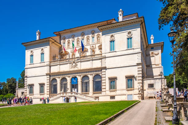 Rome, Italy - 2019/06/16: Borghese Museum and Gallery - Galleria Borghese - art gallery  within the Villa Borghese park complex in the historic quarter Pinciano in Rome