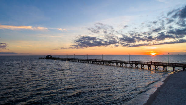 istock Biloxi, Mississippi beach at sunset 1203940582