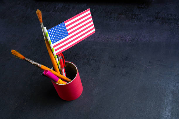 istock president day concept, American flag 1203941127