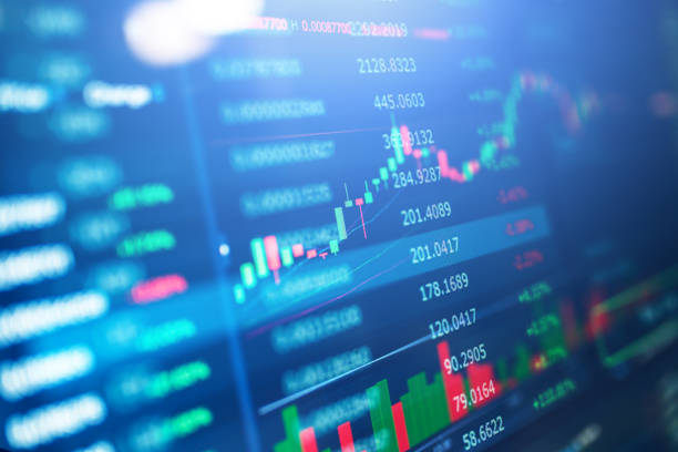 istock Financial charts at digital display 1203943855