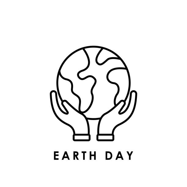 illustrazioni stock, clip art, cartoni animati e icone di tendenza di terra. icona dell'ambiente terrestre. icona della giornata della terra. vettore della giornata della terra. segno icona earth day per logo, web, app, interfaccia utente. - nature day plant leaf