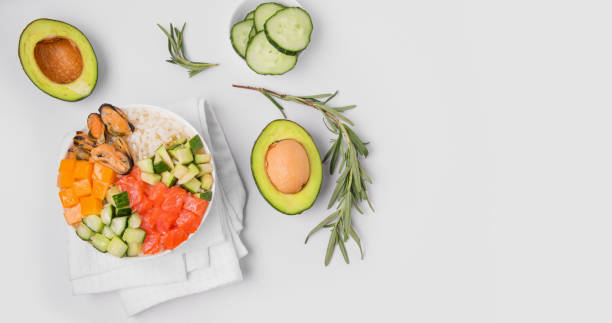 istock traditional hawaiian poke salad on white background copy space 1203950643