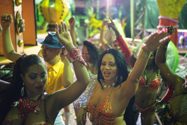 istock People celebrating and dancing brazilian carnival 1203952605