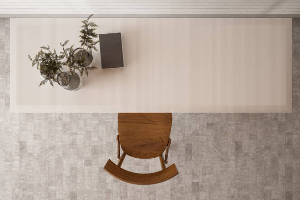 Wooden Desk Above View