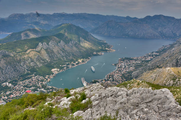 istock Boka Bay (Kotor, Montenegro) viewed from from the surrounding mountains 1203958733