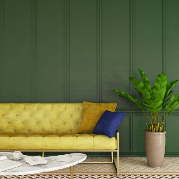 istock Modern Living Room with Sofa and Plants 1203958986