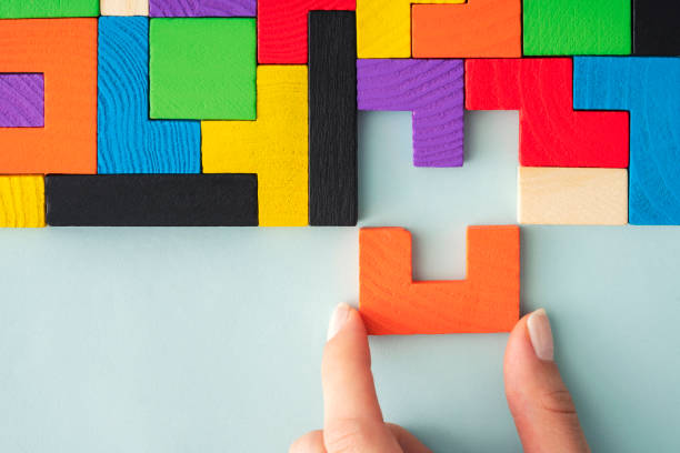 istock Geometric shapes on a wooden background 1203960908