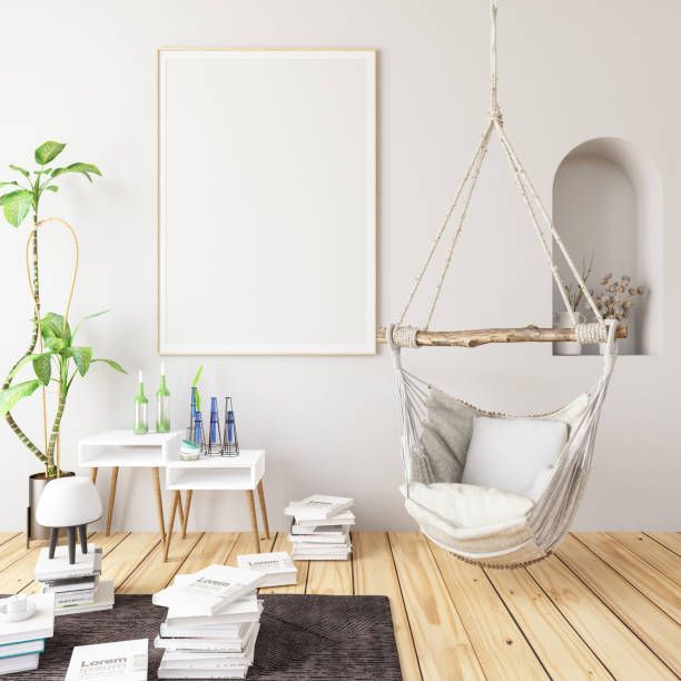 istock Living Room with Hammock and Books 1203961820