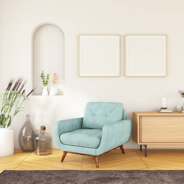istock Modern Living Room Interior with Armchair 1203962288