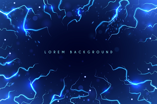 Lightning background with sparks and place for text in vector