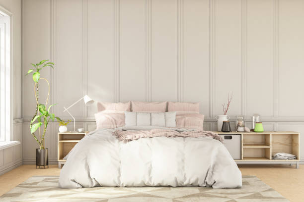 istock Scandinavian Style Loft Empty Bedroom Interior 1203963002