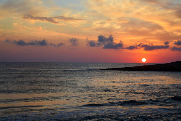istock Romantic sunset sky and tropical sea at dusk 1203963723