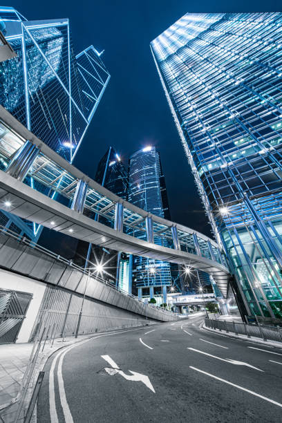 istock Night city view of Central District. 1203965590