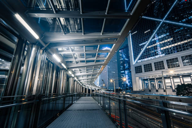 istock Night city view of Central District. 1203965938