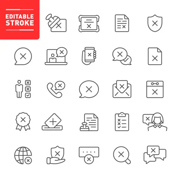 Vector illustration of Rejection Icons